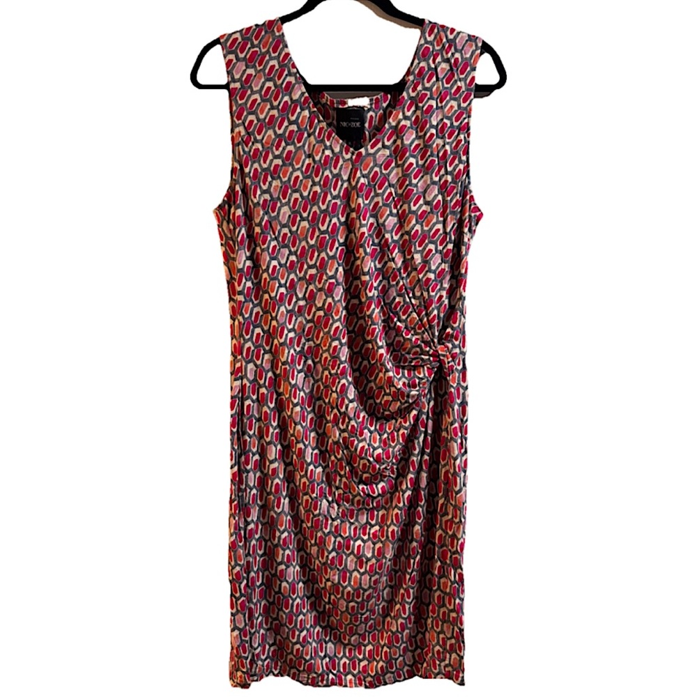 NIC+ZOE Sleeveless Geometric Midi Dres